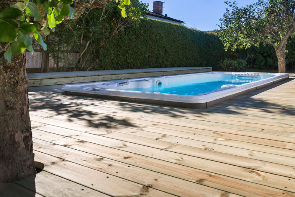 Swim spa installationer fra hydropool hydropool selvrensende ... Rosenbue med bænk